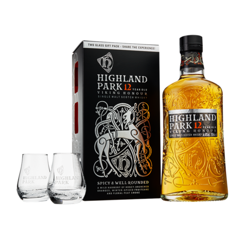 Whisky Highland Park 12 Year Old 
Glass Gift Pack - Geschenkpackung
